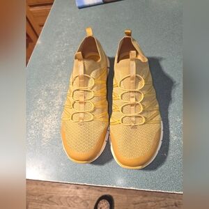 Women’s Yellow Knit Slip-On Sneakers